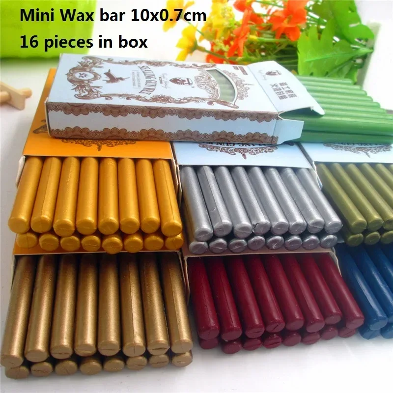 Classic Red Gold White Sealing Wax Stick 16 Pcs/box with 20W Hot Glue Gun for DIY Envelope Decoration