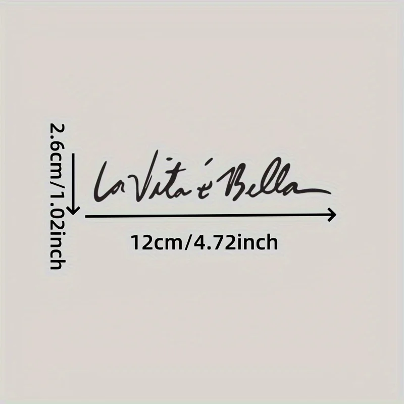 Автоколлант «La Vita e Bella» для Rétroviseur de Voiture — Vinyle, Citation Inspirante Italienne Idéal для декора Miroir