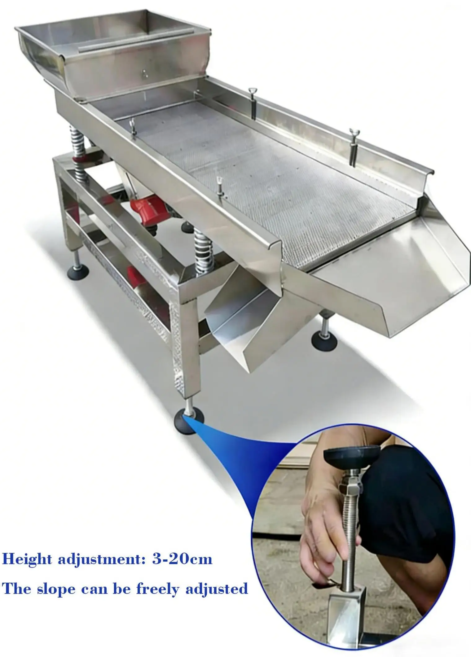 

60*150cm stainless steel vibrating sieve machine plastic grain particles impurity separation equipment electric sifter mesh