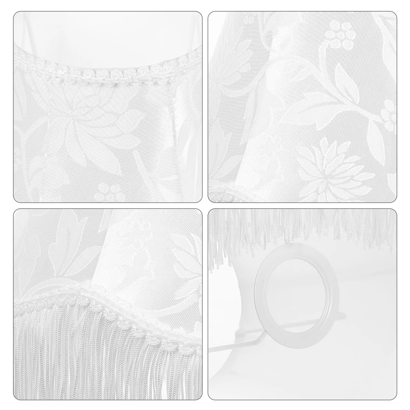 

Rustic Fabric Fringe Lampshade Pink Flowers Tassel Cover Vintage E27 Table Desk Bedside Light Shades Replacement
