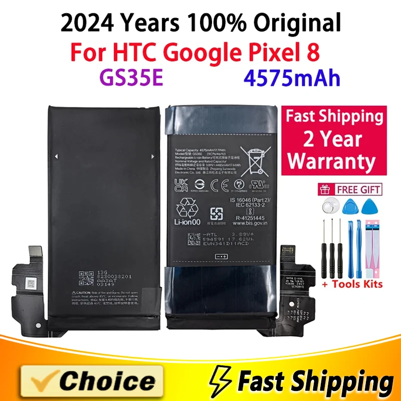 

4575mAh High Quality Original Battery GS35E For HTC Google Pixel 8,Brand New Replacement Phone Lithium Battery+Tools