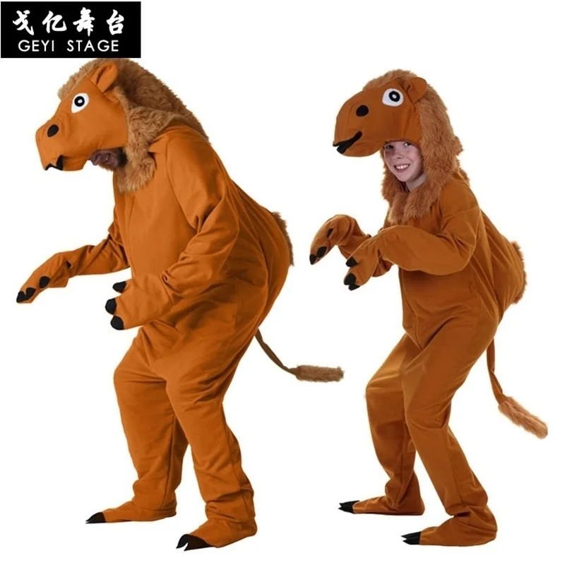 Halloween party, dromedary paper camel costume anime cosplay mascot kits dress up as a carnival for an adult child.