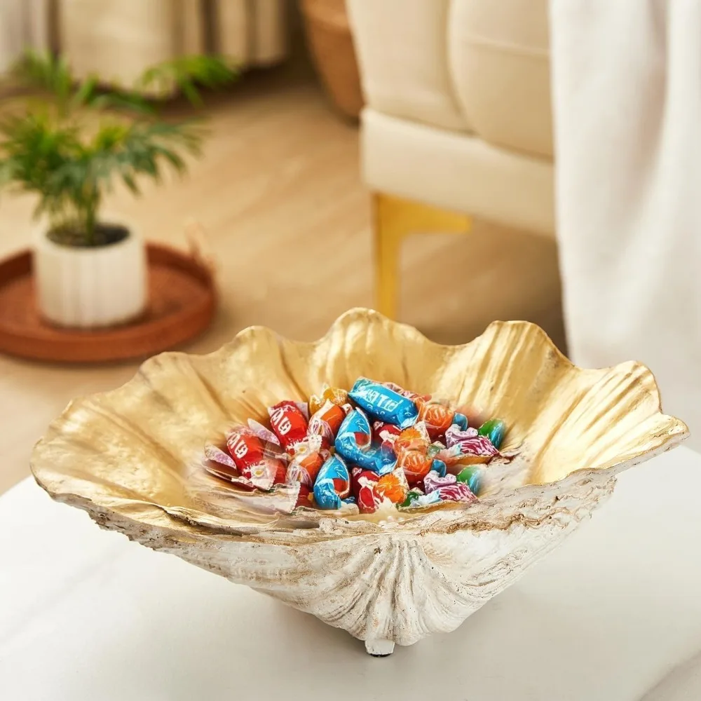 Декоративная чаша из искусственной ракушки, ракушка из смолы для домашнего декора, средиземноморское украшение для детской комнаты, конфеты и фр.