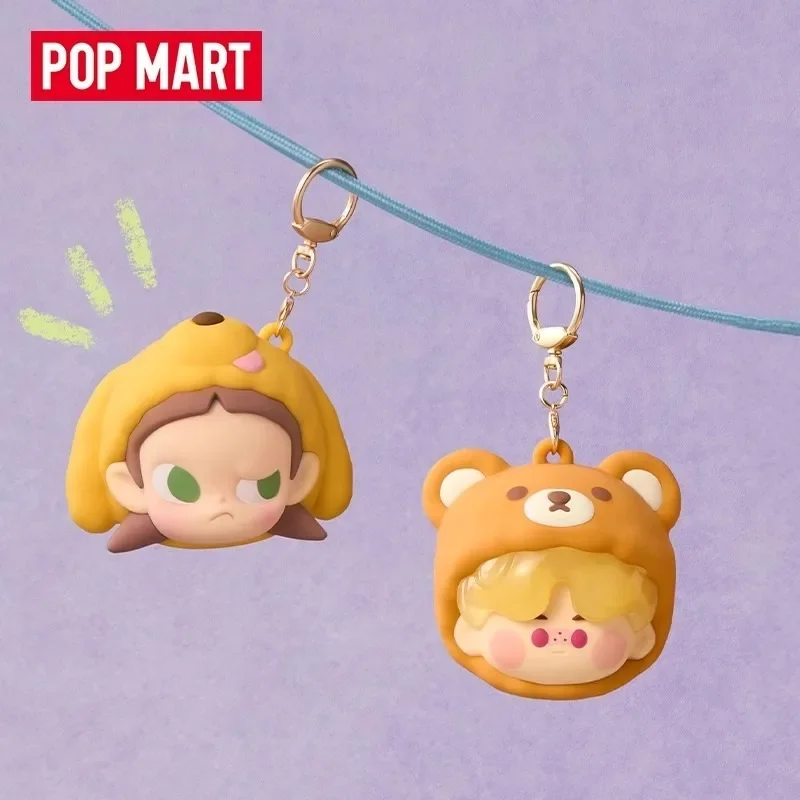 

Authentic POPMART Bubble Cute Pajama Party Series Earphone Case Blind Box Toy Anime Action Figure Surprise Sent