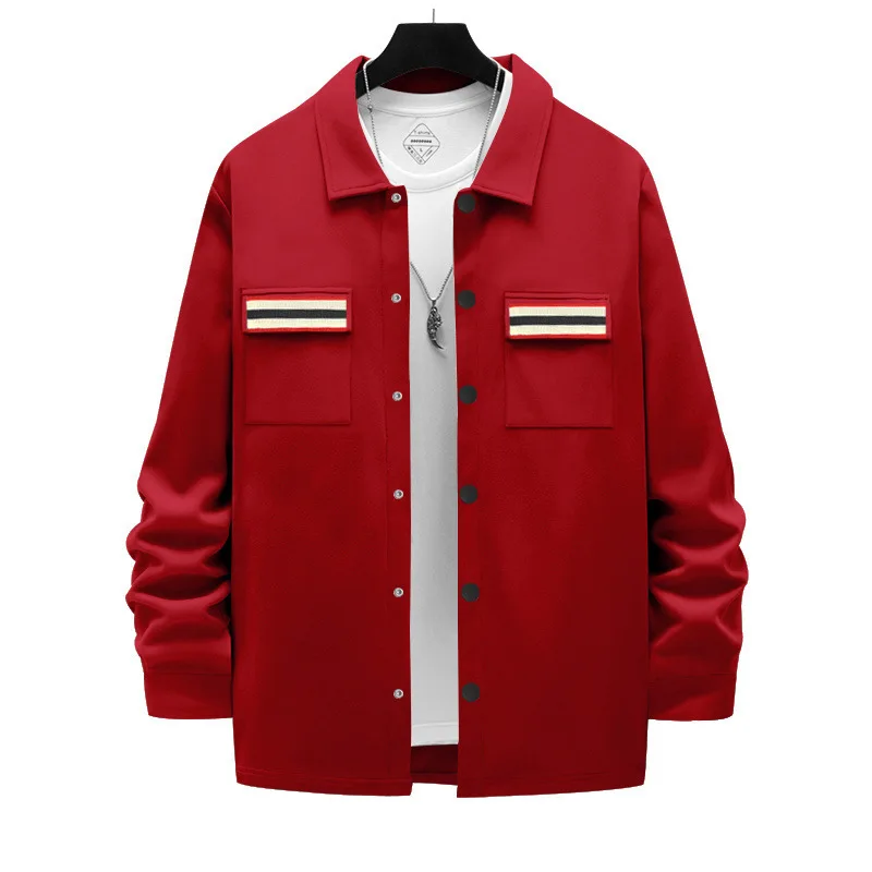 منتجات جديدة للخريف والشتاء عبر الحدود قميص سترة حرارية مخملية فضفاضة ثقيلة للرجال في الهواء الطلق