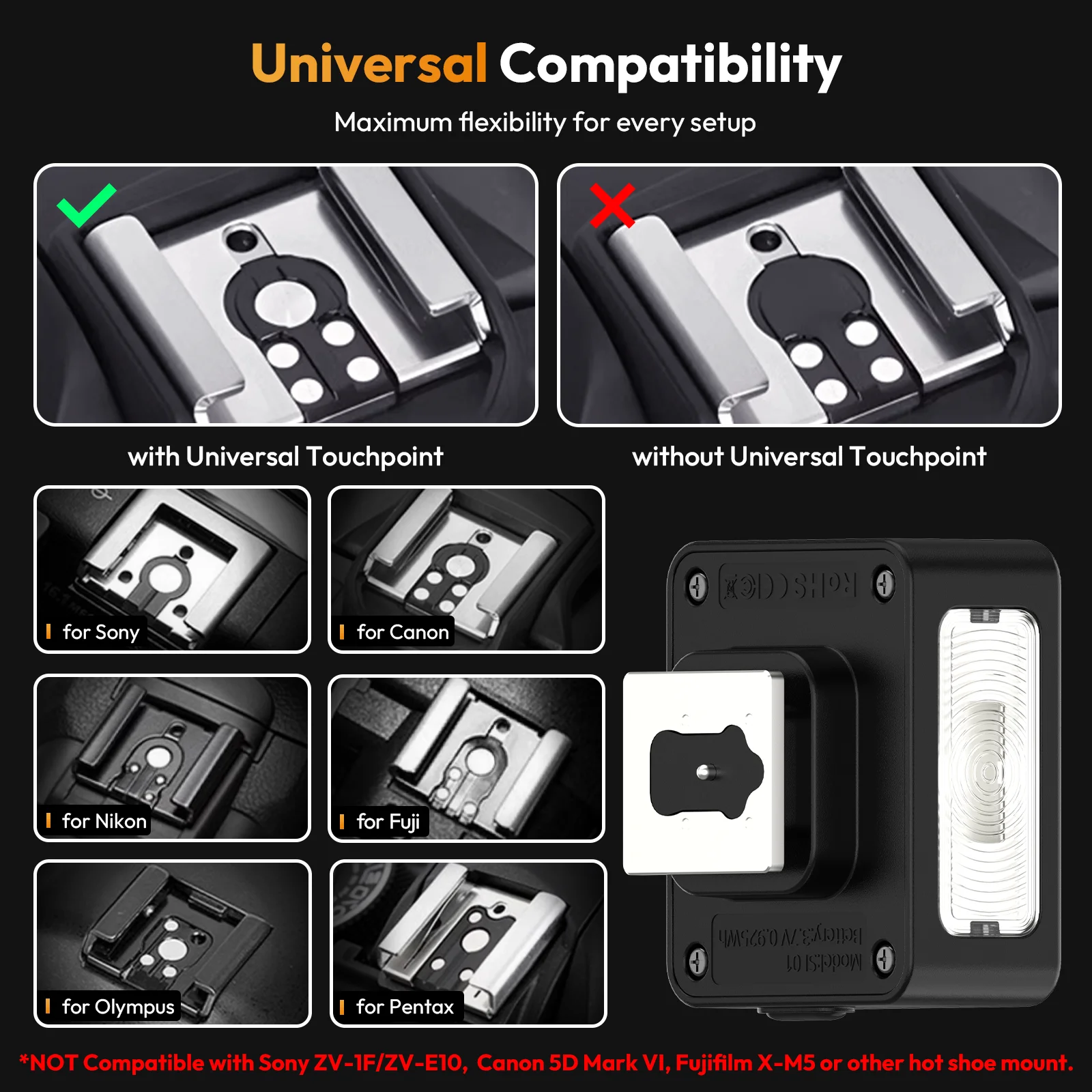 Ulanzi SL01 فلاش كاميرا التصوير اللاسلكي نقل GN8 6500K لكانون نيكون سوني فوجي أوليمبوس V1 برو Speedlight فلاش