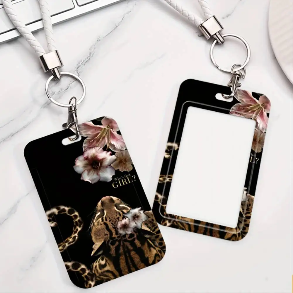 Floral Leopard ID Card Holder Plastic Badge Case For Doctor Nurse Office Staff ID Bank Card Holiday Gift