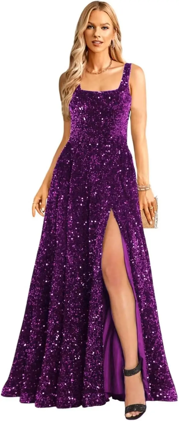 Abito da ballo lungo senza tasca con polsini, abito da sera formale accattivante abito da cocktail party, abito elegante senza schienale da donna 2025