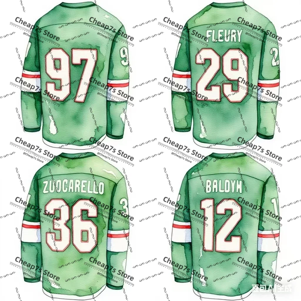 

Men's Youth Embroidery Marc-Andre Fleury Brock Faber Kirill Kaprizov Minnesota Hockey Jersey