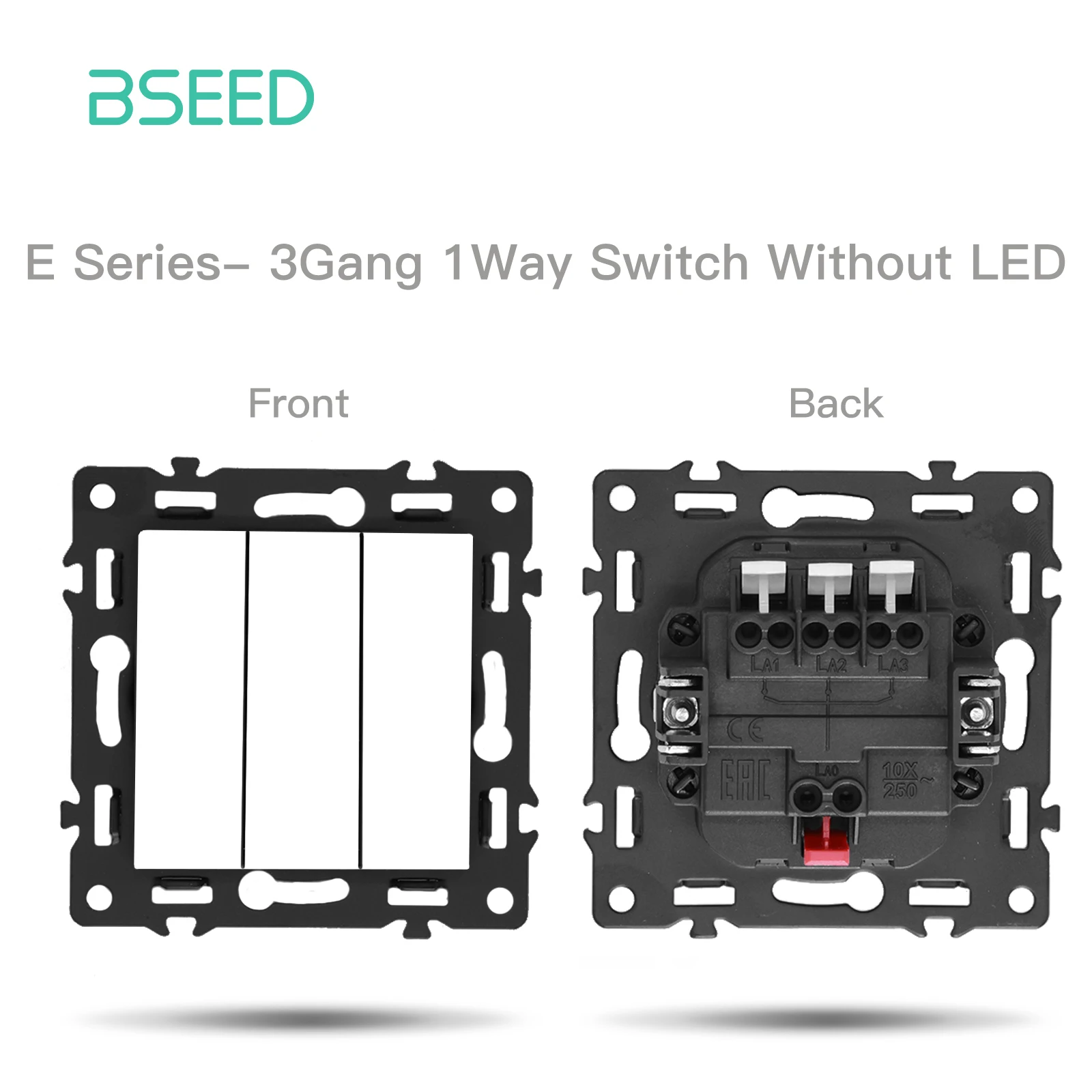BSEED 1/2/3-fach Schaltermodule E-Serie 86mm Drucktastenschalter mit Anzeigeleuchte DIY Kombinations-Wandsteckdosen