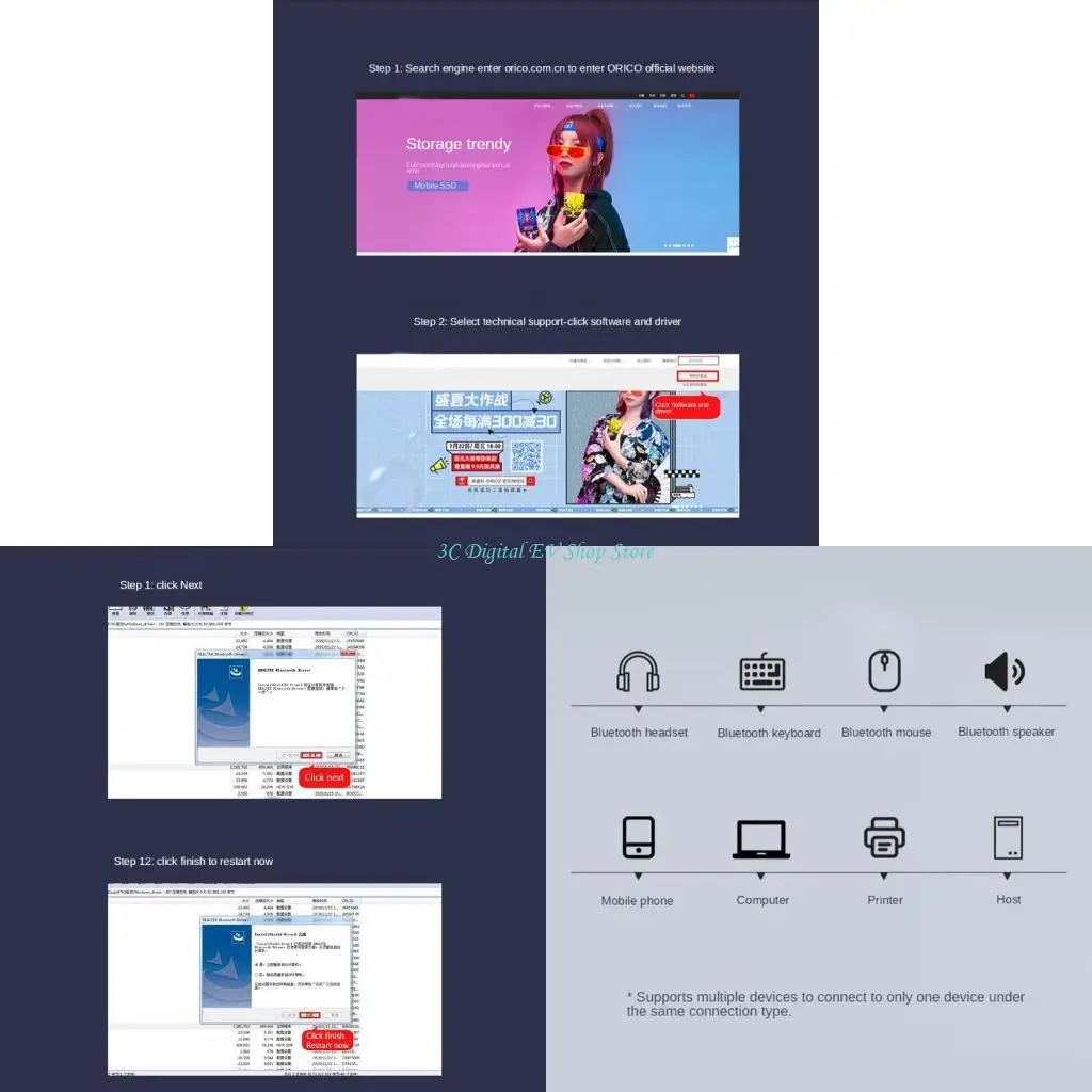 

E74D Bluetooth-совместимый адаптер 5,0 USB-передатчик-приемник для ПК, ноутбука, настольной клавиатуры, мыши, гарнитуры,