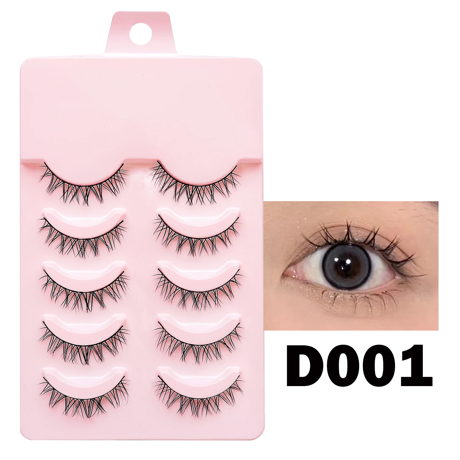 5 paia 3D Faux Mink Lashes Natural Long Soft ciglia finte wispy premade russian Natural Fluffy ciglia finte