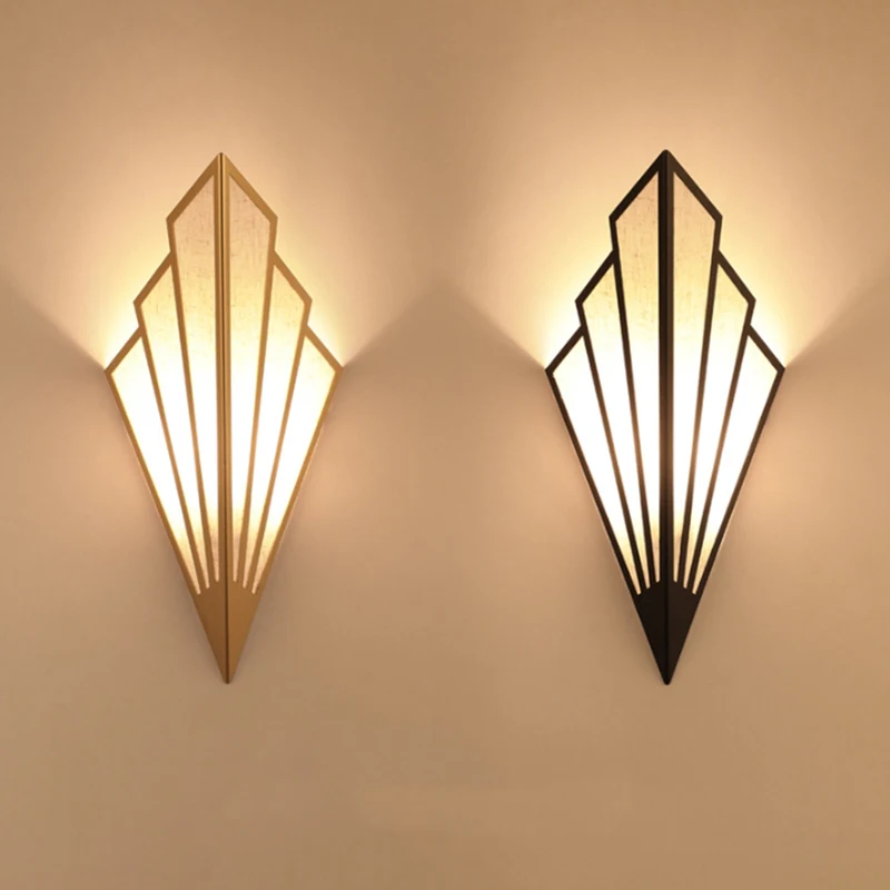 lampada de parede criativa nordic fan shaped sconce iluminacao moderna do quarto iluminacao de cabeceira foyer escada corredor home indoor decor 01