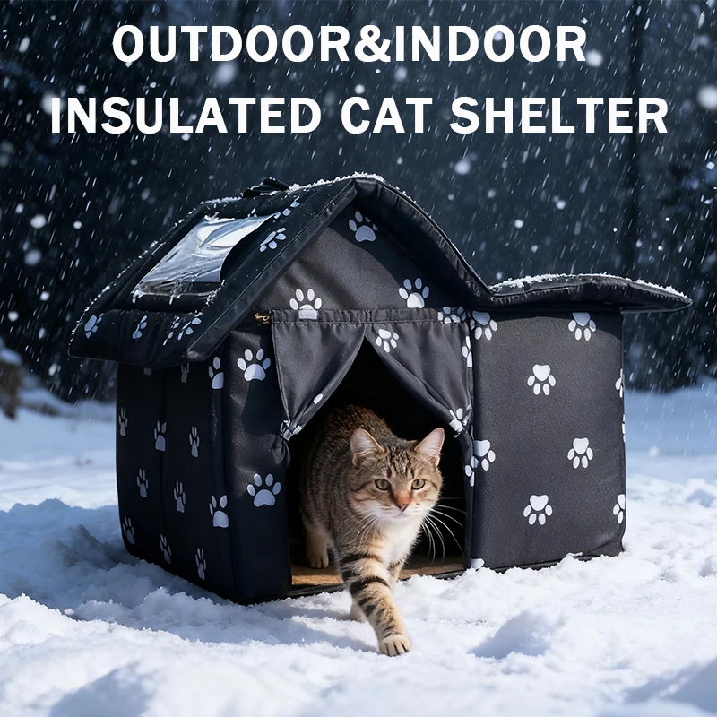 

1PC 2026 New 1pc Cat House Waterproof Outdoor Winter Warm Pet Cave Sleeping Beds,Spacious Interior for Indoor/Outdoor Use 길고양이 굴