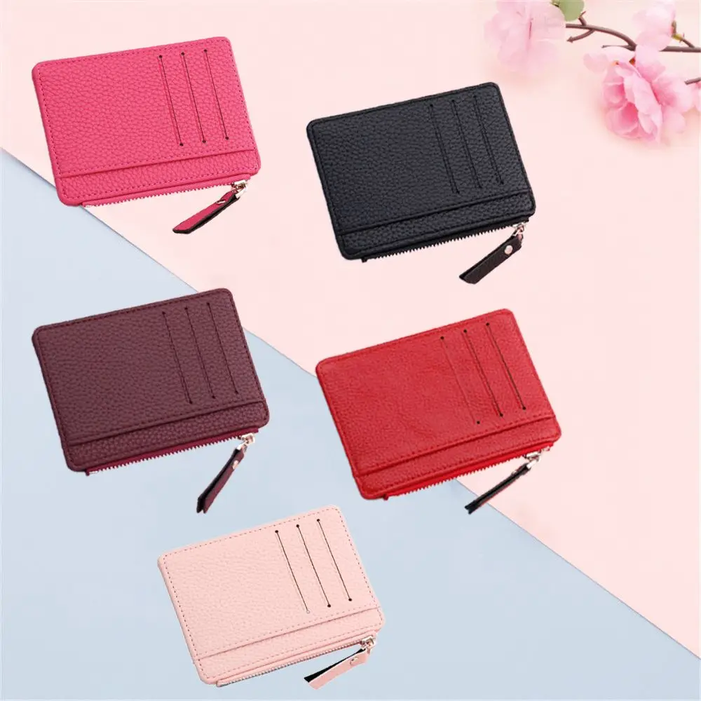 Women\'s ultra-thin card holder Korean coin purse zipper card holder candy color bus student bank card holder dollar bag