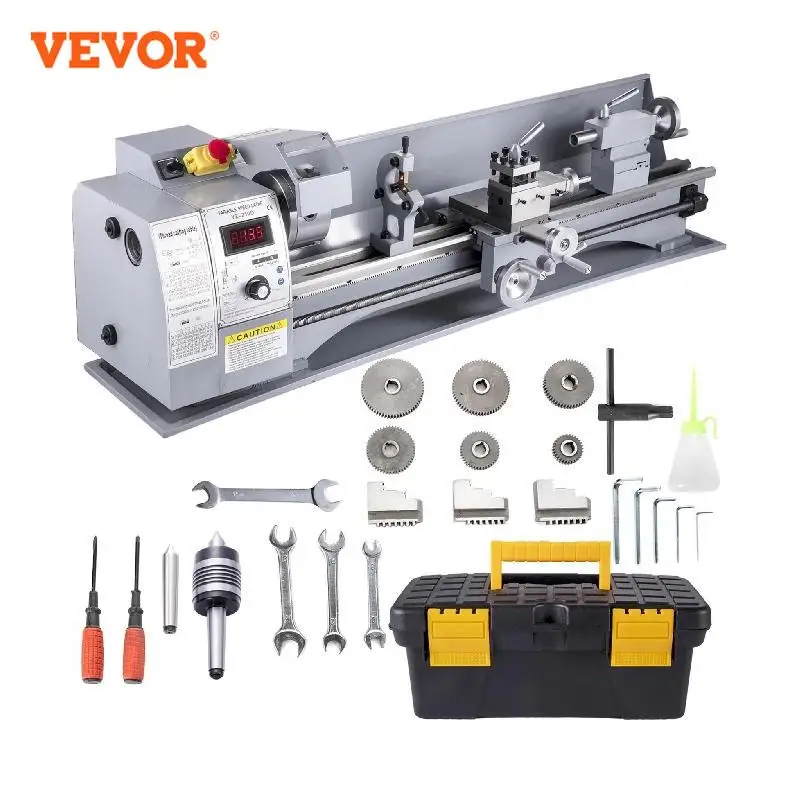 

VEVOR 8Inch X 32Inch Extended Mini Metal Lathe With 3-Jaw Chuck 850W 110V Variable Speeds 50-2500 RPM Making Bushings Spindles