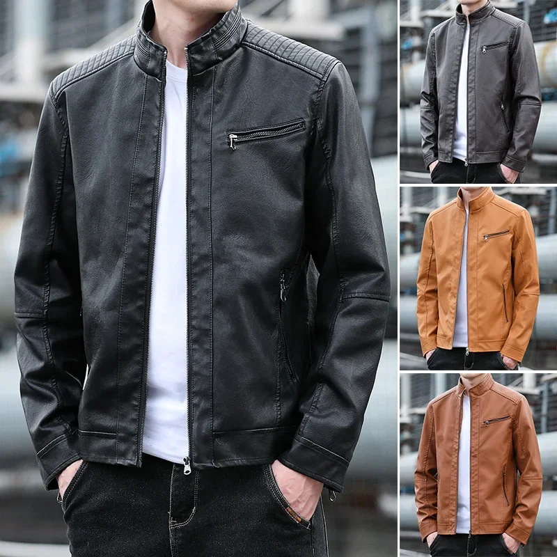 

Winter Men's Leather Motorbike Jacket Male Outerwear Streetwear Casual PU Motorcycle Jacket Men Autumn Clothing Biker Jackets
