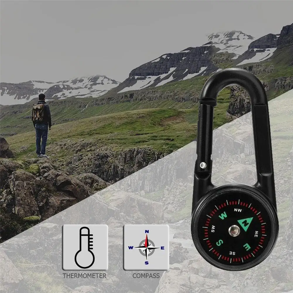 Mini Abs Compass Chain Carabiner Clip Snap Hook Hiking Tourism Equipment Tool Outdoor 1pc Camping Goods I6i6