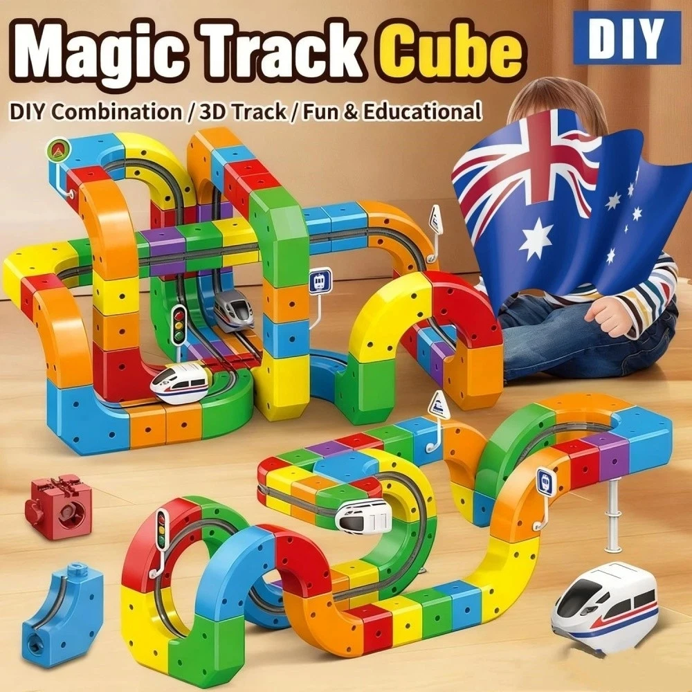 123Pcs Magic Stereo 3D Track Car Toy Flexible Rail Assembling Playset Educational Interactive Toy for Children Indoor Play Birthday Gift