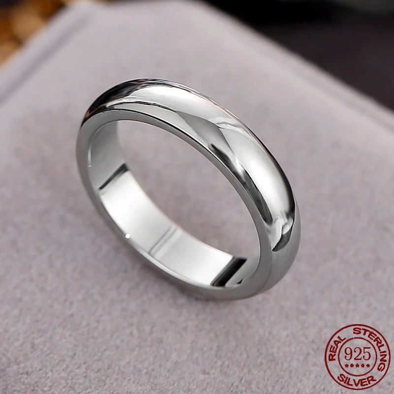 Luxury S925 Sterling Silver Rings Simple Argent 925 Rings For Women Men Solid Silver Jewelry