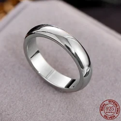 Luxury S925 Sterling Silver Rings Simple Argent 925 Rings For Women Men Solid Silver Jewelry