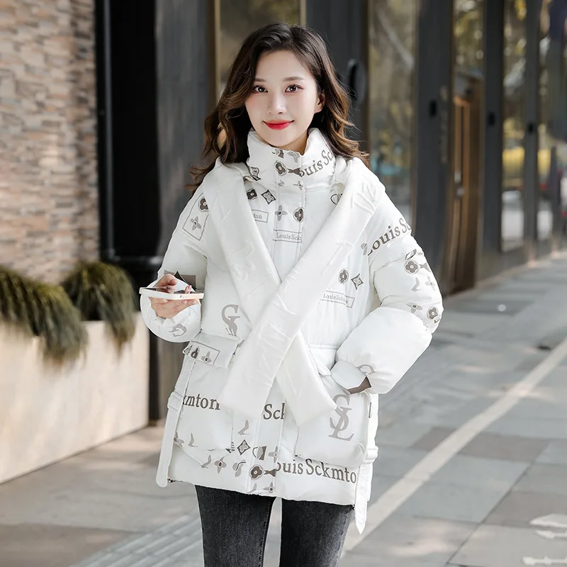 Down Cotton Jacket Women Autumn Winter 2024 New Cotton Coat Niche Design Sense Thickened Fashionable Casual Loose parkas Womens