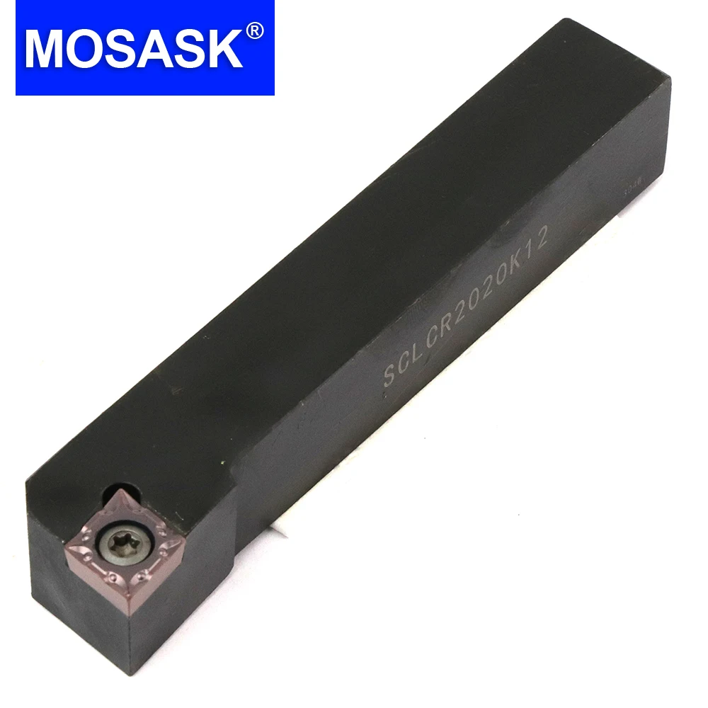 MOSASK SCLCR 공구 홀더, CNC 선반 외부 터닝 공구 홀더, 텅스텐 카바이드 인서트, 20mm, 16mm, 25mm, 12 mm 머시닝 커터