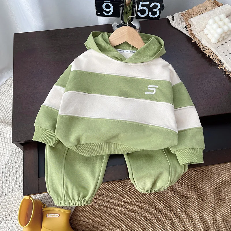 IENENS Autumn Children\'s Sets Boy Long Sleeves Outfits Clothing Kids Baby Casual Outfit Suits Clothes Sweatshirts + Trousers