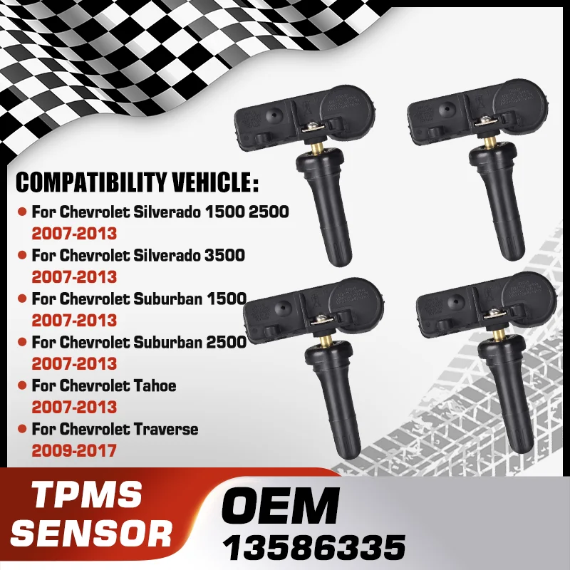 

TPMS Tire Pressure Sensor For Chevrolet Silverado 1500 2500 2500 Chevrolet Suburban 1500 2500 Chevrolet Tahoe Chevrolet Traverse