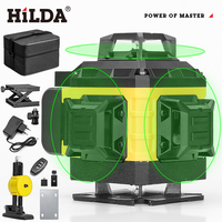 HILDA 16 Lines 4D Laser Level 360 Automatic Leveling Green Cross Line Vertical and Horizontal Self Leveling Ultra Strong Light