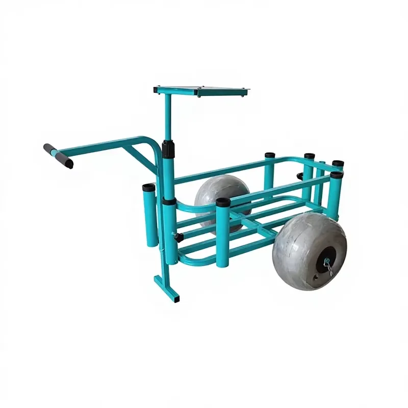 Portable Aluminum Fishing Trolley with 16 Inch Inflatable Wheels Foldable Cart for Carp Fishing ATV Trailer Platform 100kg