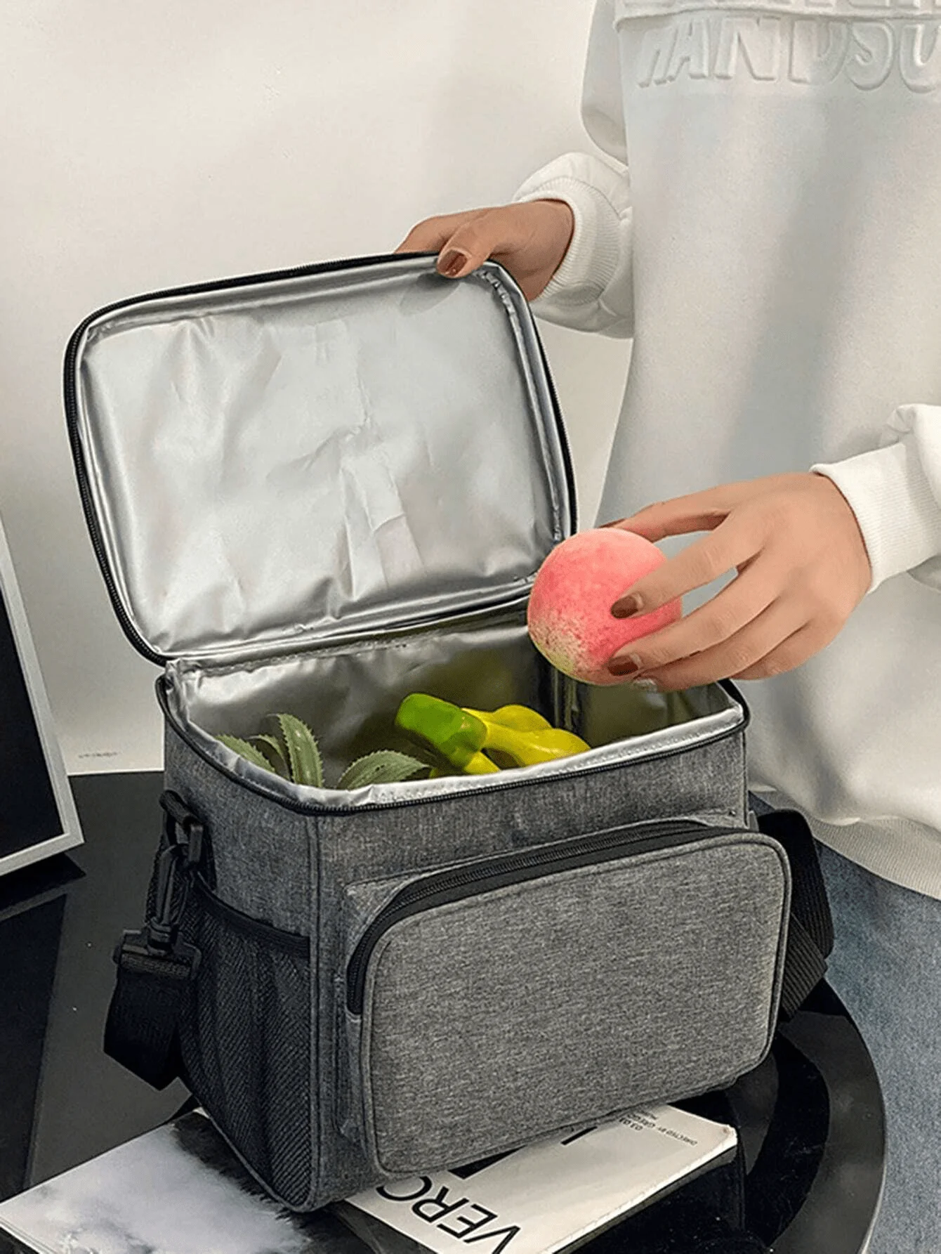 Borsa termica multifunzione di grande capacità impermeabile Oxford borsa termica per il pranzo con cerniera portatile per le donne Lunch Box Picnic