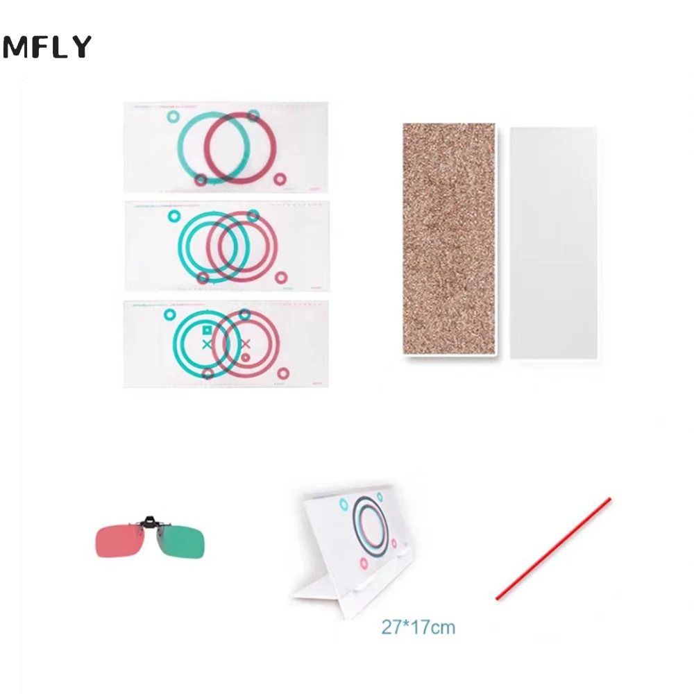 Circled Duochrome Optometric Red/Green Stereo Test | 6 pcs in | Low Vision Test Chart Stereo Balance Charts