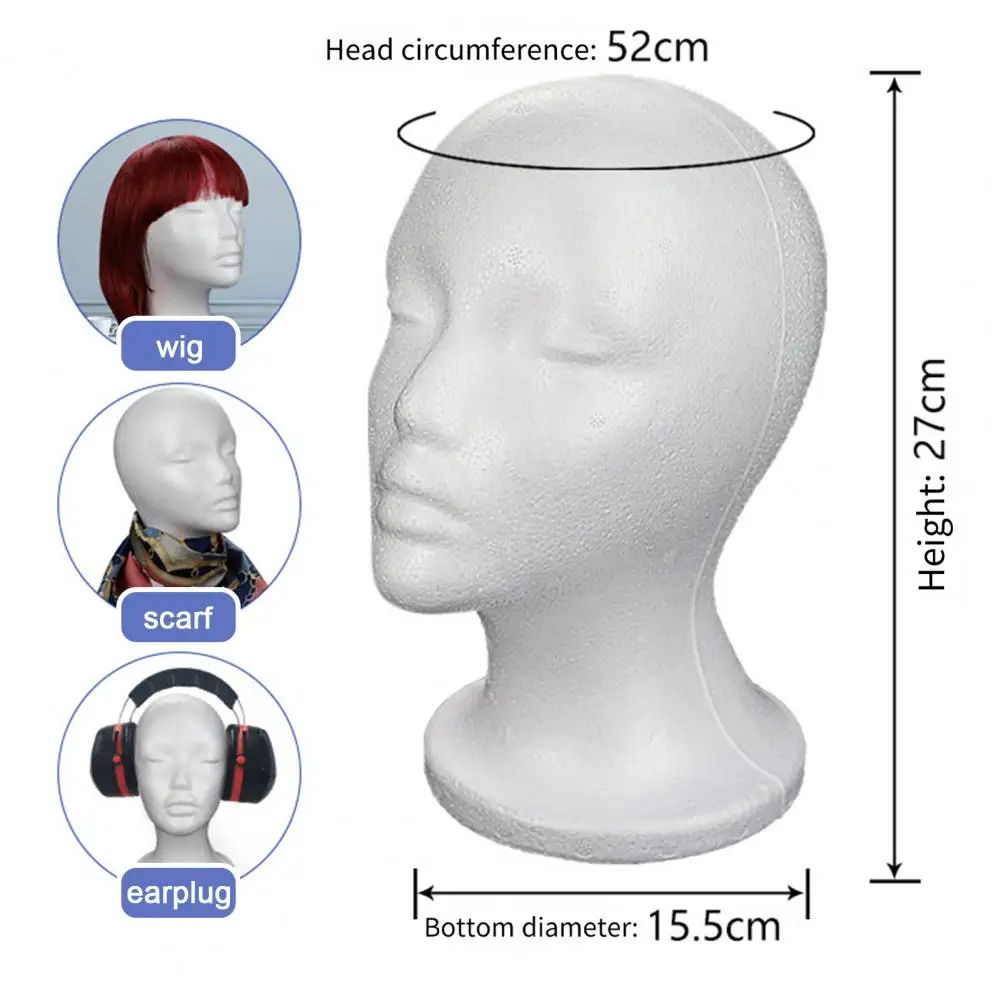 Foam Mannequin Hoofd Foam Pruik Hoofd Mannequin Display Stand Voor Haarstukken Hoeden Zonnebril Vrouw Model Hoofd Prop Voor Hoofddeksels