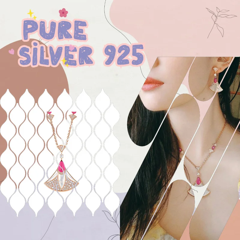 

Italian gorgeous and luxurious dress with pure silver pendant necklace S925 pure silver necklace, birthday gift for friends