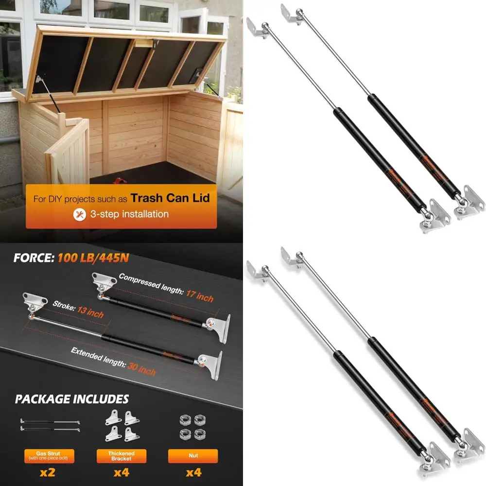 

Универсальные 30 газовых стоек 100 фунтов, комплект для подъема дверей для фургона и хранения вещей, набор из 2 шт.