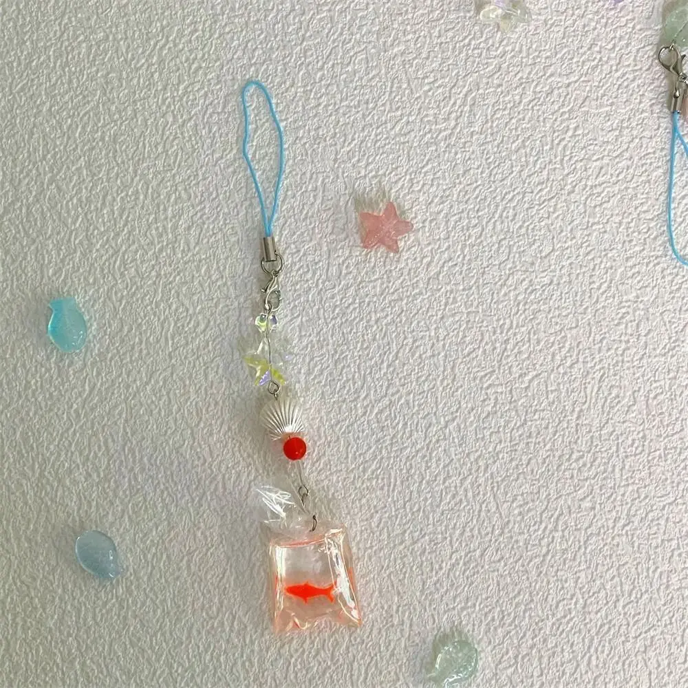 

Эстетический ремешок для телефона с золотой рыбкой Y2k, подвеска для телефона в океанском стиле, ремешок для телефона с рыбой, кулон, кавайная цепочка из бисера, мобильная цепочка для девочек и женщин