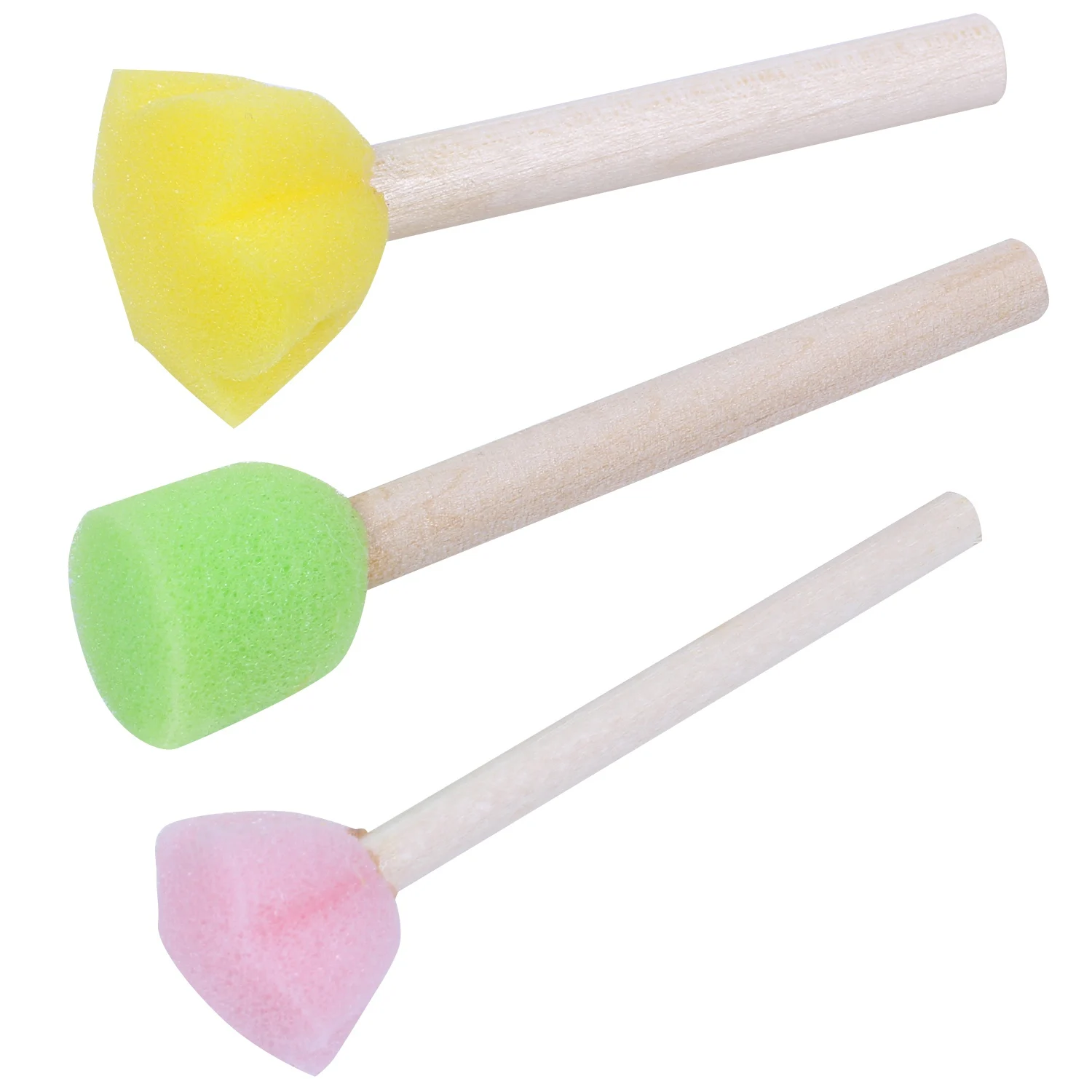 5Pcs/Set Sponge Paint Brushes Toys Wooden Handle Seal Sponge Brushes Kids Children Drawing Painting Graffiti Brush School Supply