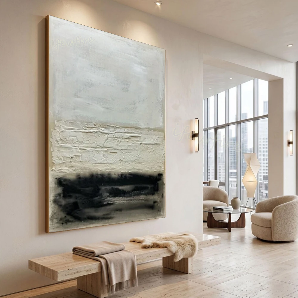 Modern Abstract Oil Painting on Canvas 100% Handmade Unique Natural Landform Wall Mural Art Picture for Living Room Decor Image