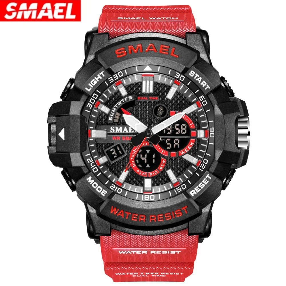 

SMAEL 1809 Outdoor Electronic Watch Men's Luminous 50M Waterproof Multifunctional Calendar Chronograph Army Male Digital Watches