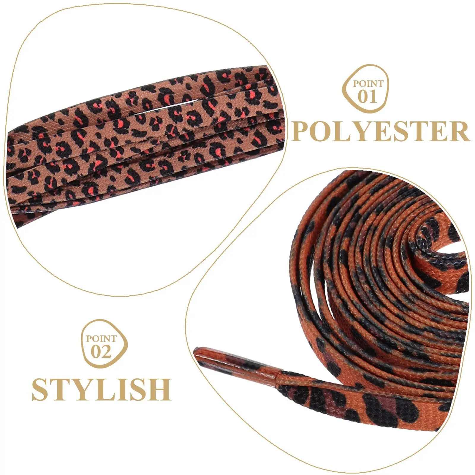 3 Pairs 120cm Flat Shoe Laces Leopard Print Casual Running Polyester Shoelaces Women Sneakers Accessories Red Classic