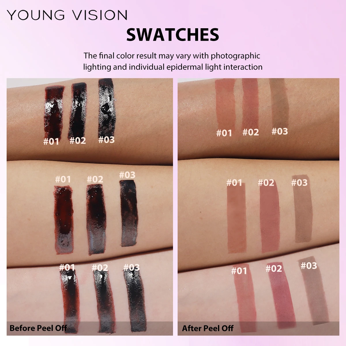 Matita labbra liquida a 3 colori staccabile, macchia labbra opaca impermeabile a lunga durata, penna per contorno labbra tatuaggio a prova di trasferimento