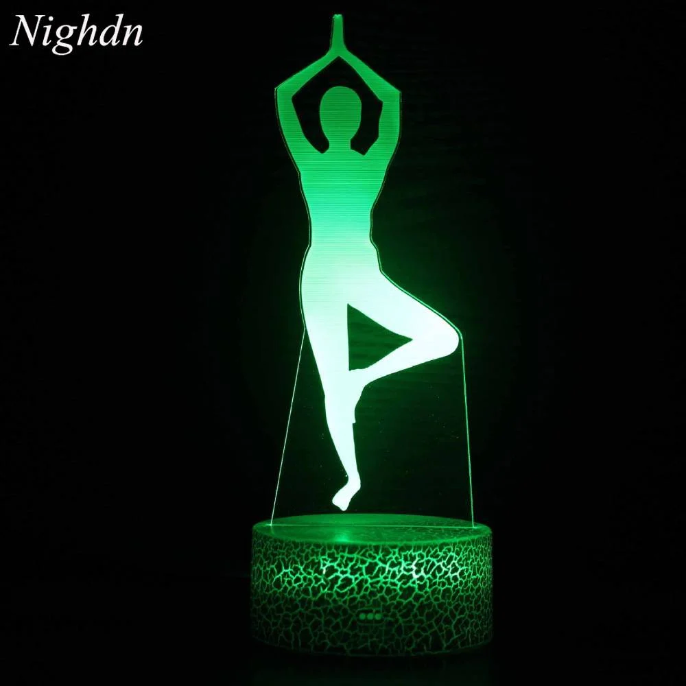 Nighdn Dance Ballet Girl 3D Night Light LED Visual Nightlight USB Bedside Table Lamp for Room Decor Christmas Birthday Gift