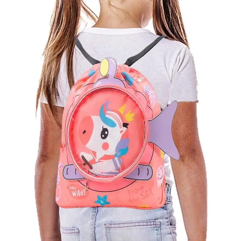 Bolsa de natación para niños, mochila de playa con animales, bolsa de natación para niñas, playa, piscina, natación, mochila húmeda y seca,