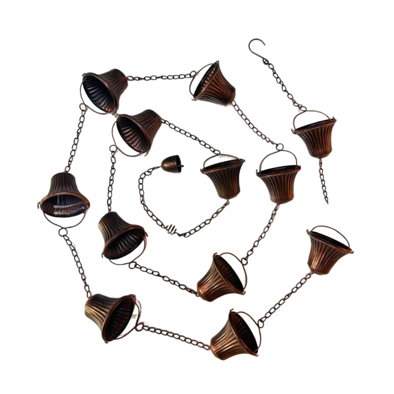 

Rain Chains for Gutters with 12 Cups for Eaves Drainage,12.5ft,Sturdy Metal for Downpout Decorative for Yard Awnings Outdoor