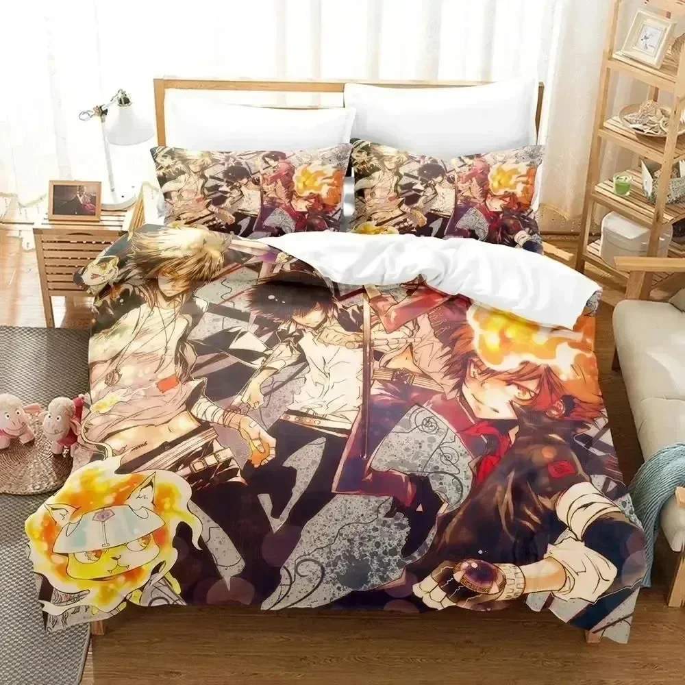 Anime HITMAN REBORN Bedding Set 3D Printed Suitable for Bedroom Duvet Cover Set With Pillowcases Kids Home Textile