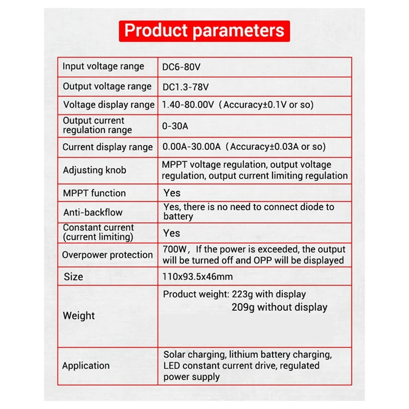 ZK-SJ30 700W Synchronous Rectification 30A Automatic Buck-Boost Power Module Solar Charging MPPT