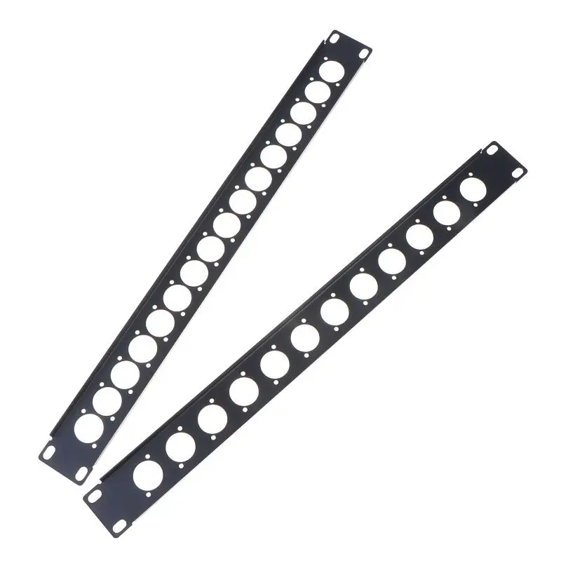 New 1U Rack Patch Metal Panel 4 8 12 16 Way Channel Flight Case Mount For XLR Connecctor Speaker Jack Audio Cable Plug Socket view 3