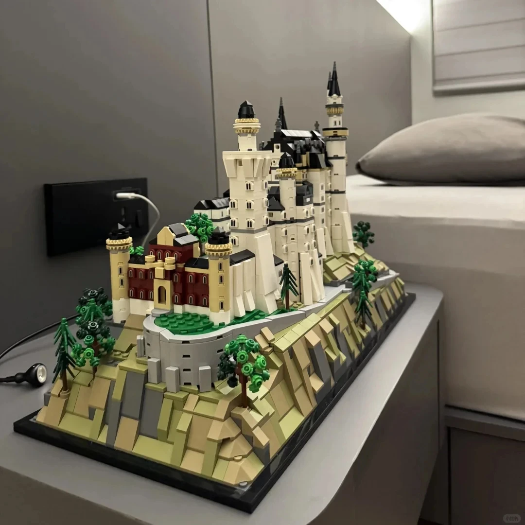 2026 nuevo 3455 Uds Castillo de Neuschwanstein Kit de modelo arquitectónico 21063 Castillo europeo bosque paisaje bloque conjunto para adultos regalo