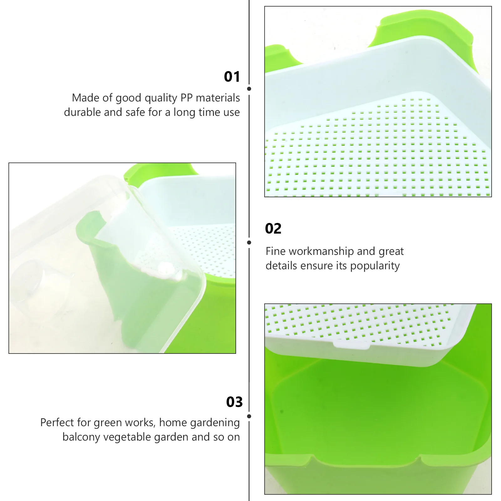 

2 Sets Seedlings Durable Pp Material Eco-Friendly Sprouting Growing Tray For Diy Vegetable Garden Soilless Seedlings